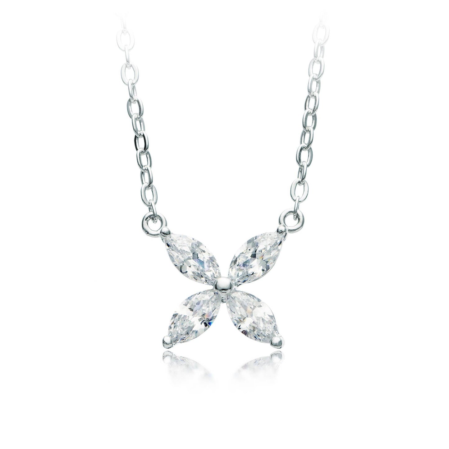 MYJS Victoria Flower Marquise Rhodium Plated Bridal Gift