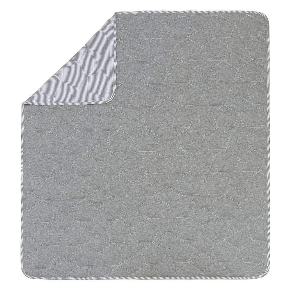 Living Textiles Star Quilted Cot Comforter - Grey Melange