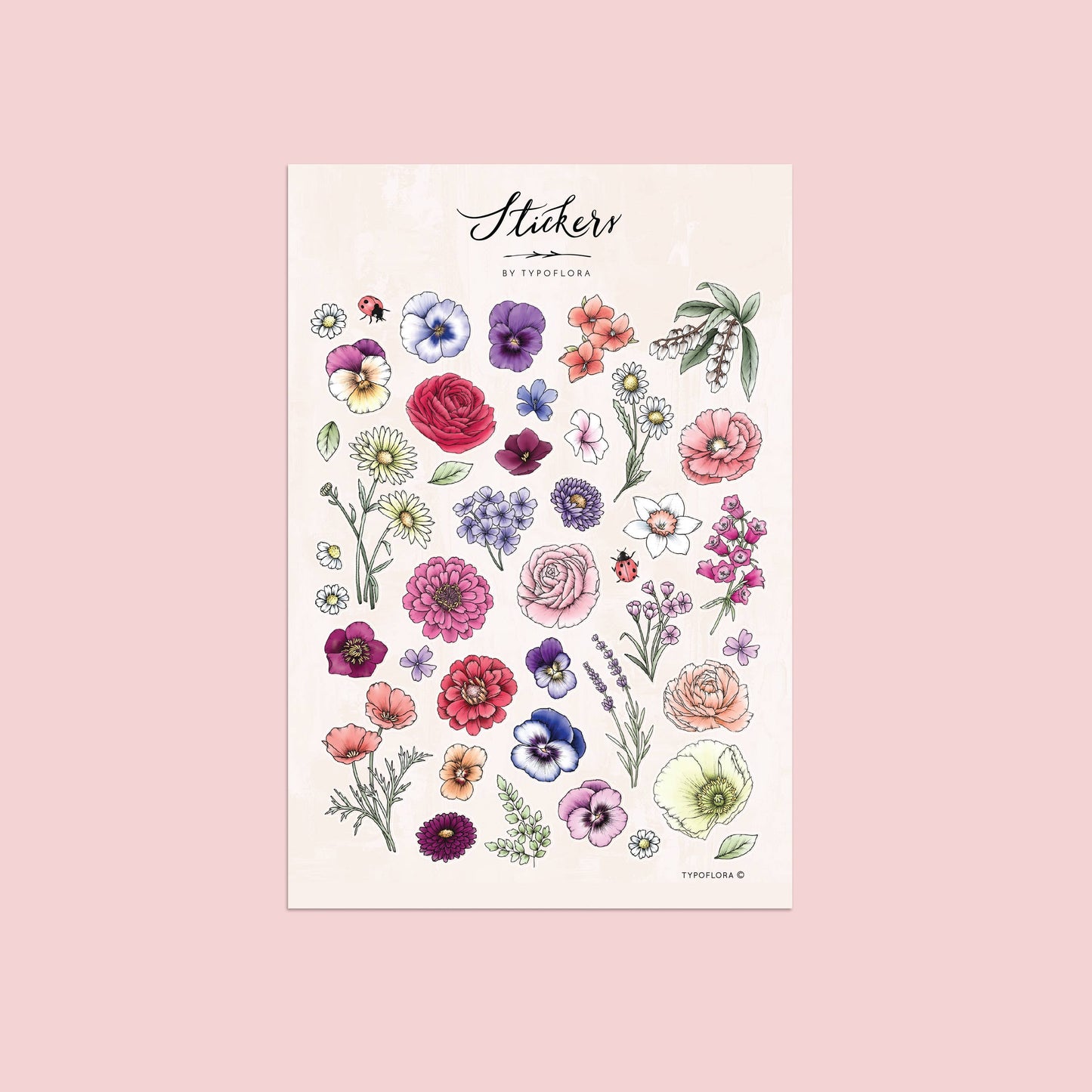 Typoflora Sticker Sheet - Garden Party
