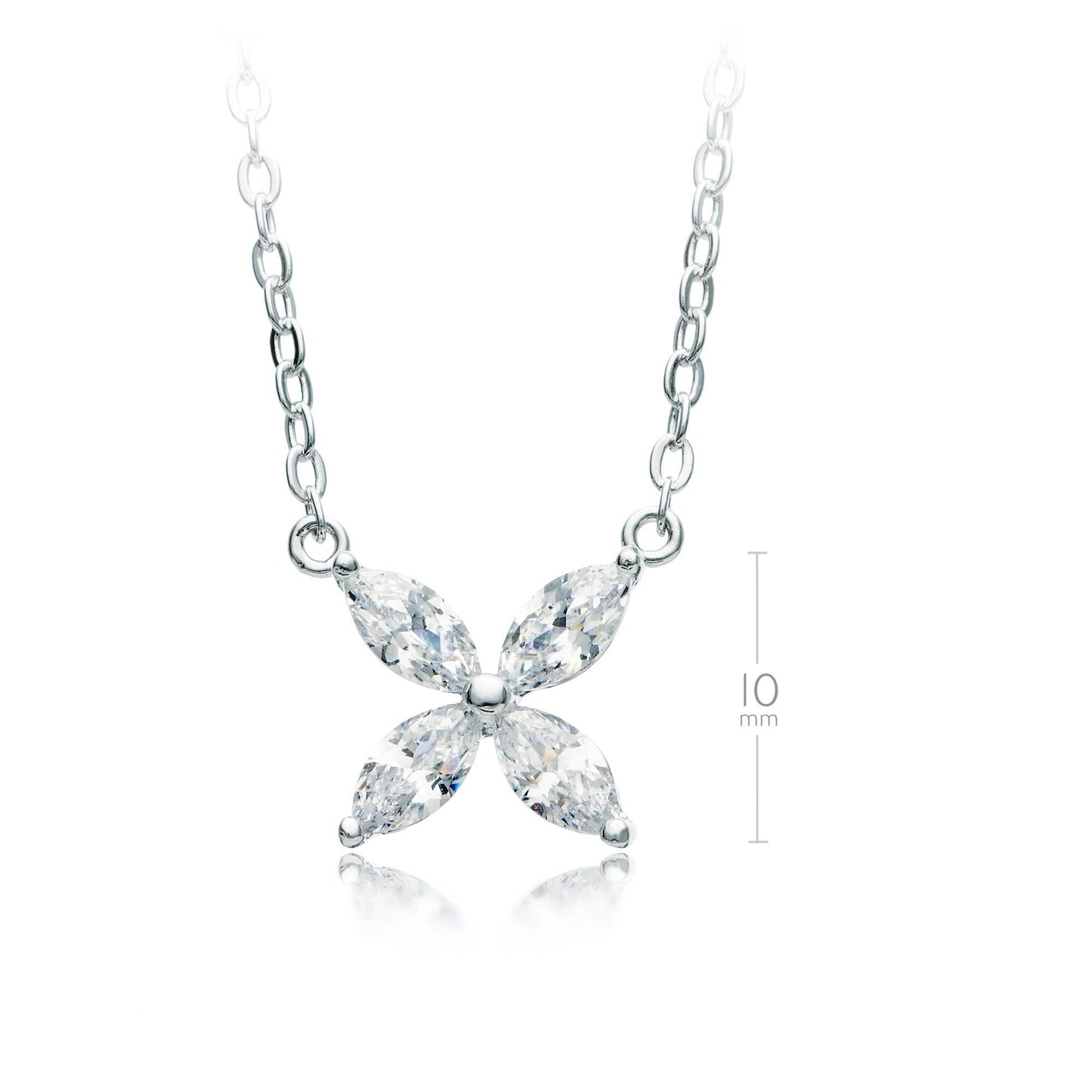 MYJS Victoria Flower Marquise Rhodium Plated Bridal Gift