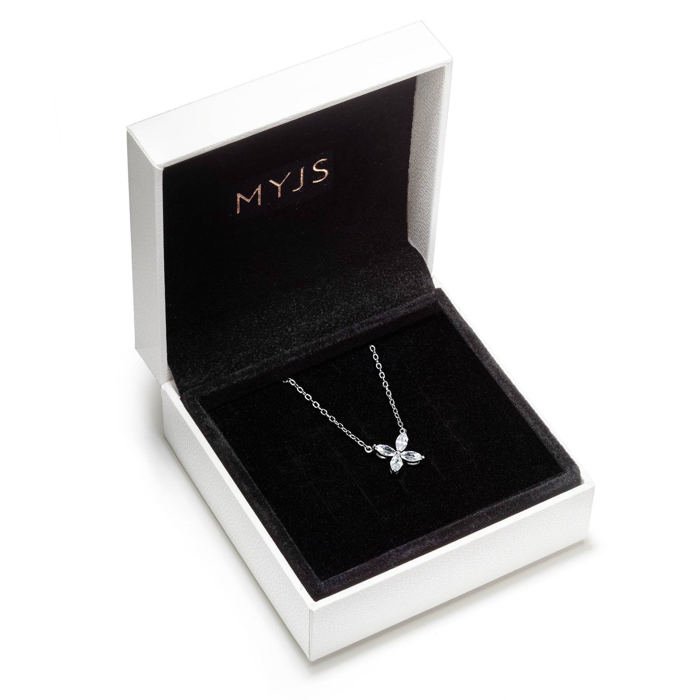 MYJS Victoria Flower Marquise Rhodium Plated Bridal Gift