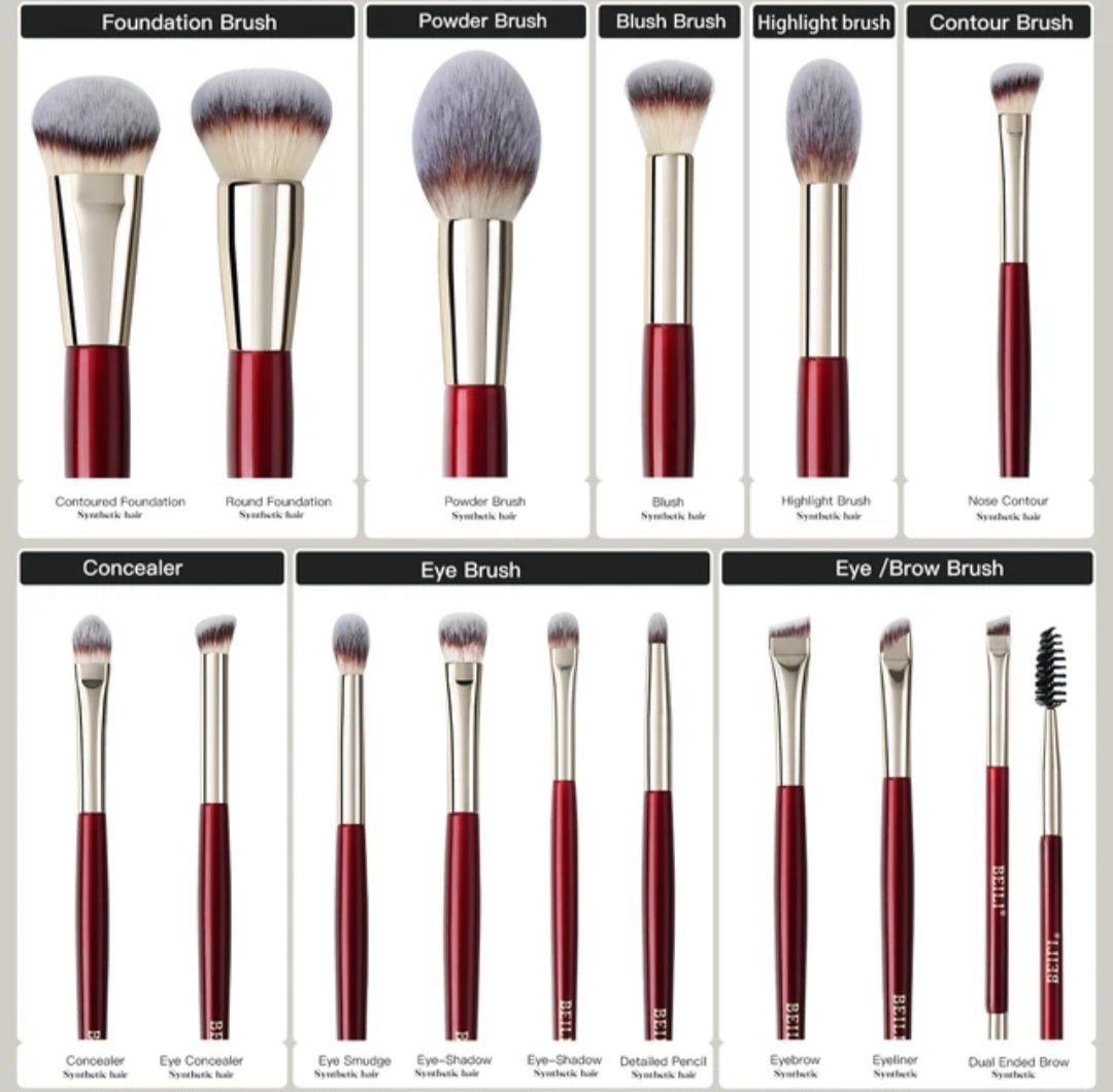Beili Pro Brush Face and Eye Make Up Set 15pc