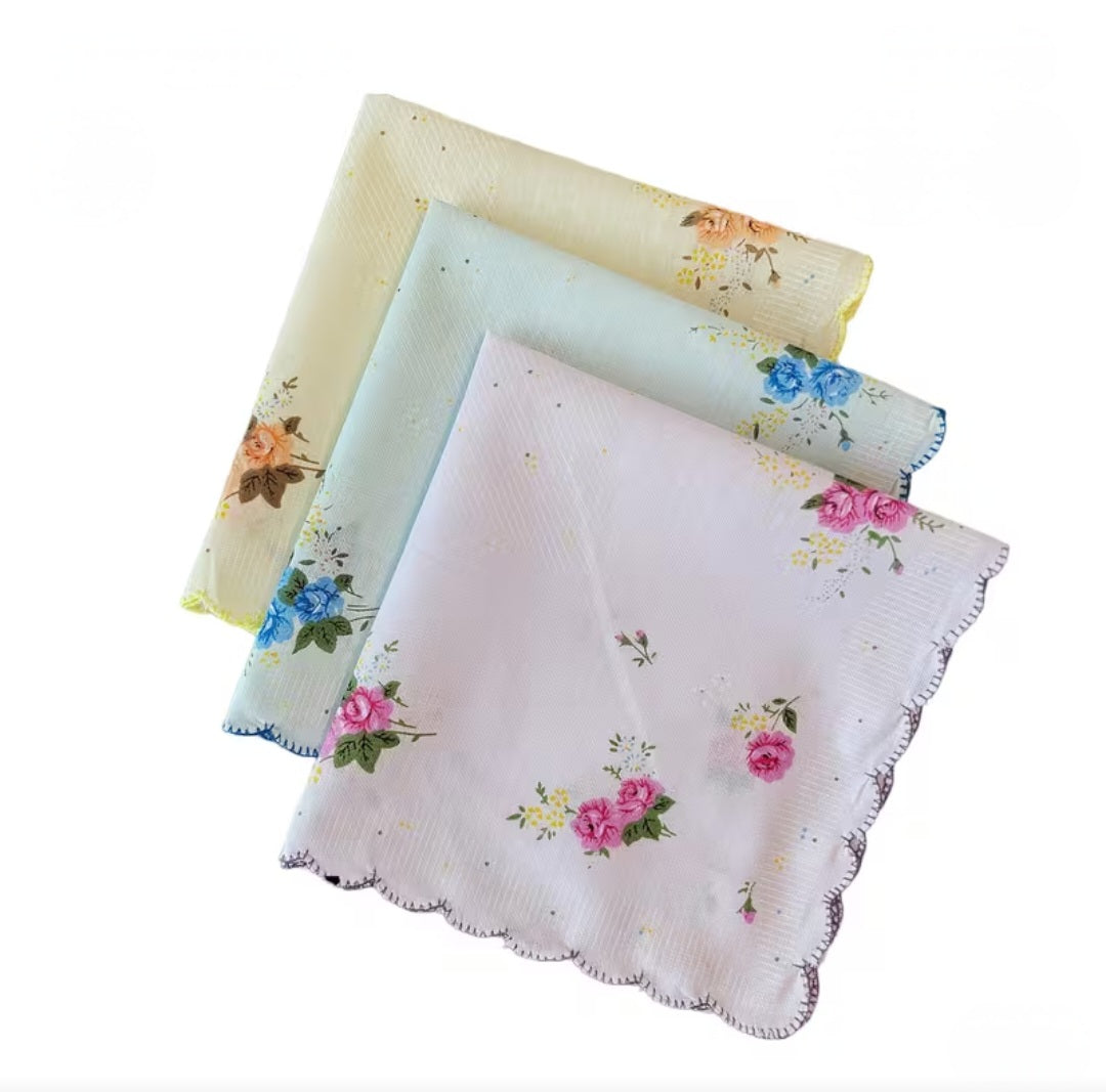"With Love" Floral Hankerchiefs 3pc
