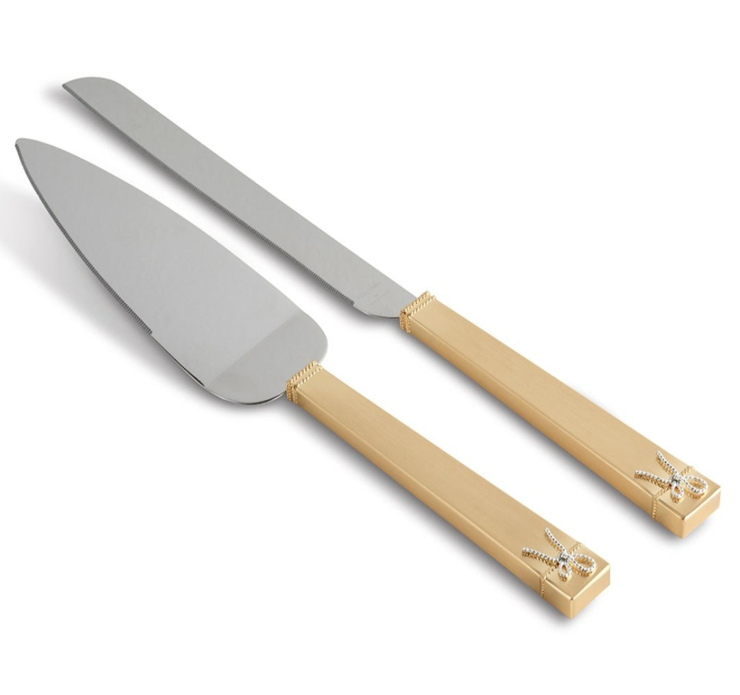 Vera Wang Wedgwood Love Knots Knife and Cake Server Gold