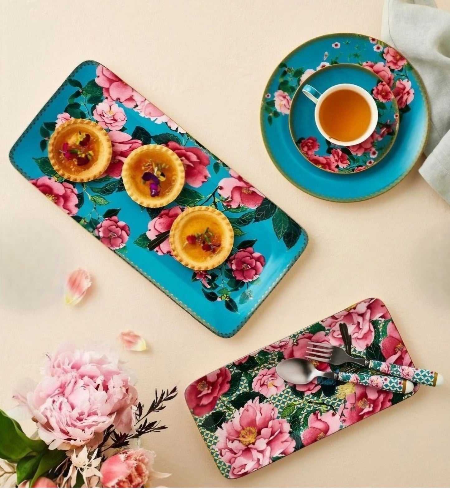 Maxwell & Williams Teas & C`s Silk Road Rectangular Platter 33 x 15.5 cm Aqua