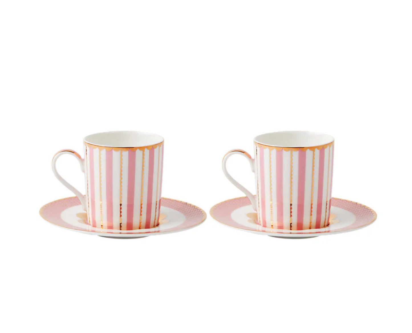 Maxwell & Williams Teas & C`s Regency Demi Cups and Saucers 100ml Set of Two Pink & Gold