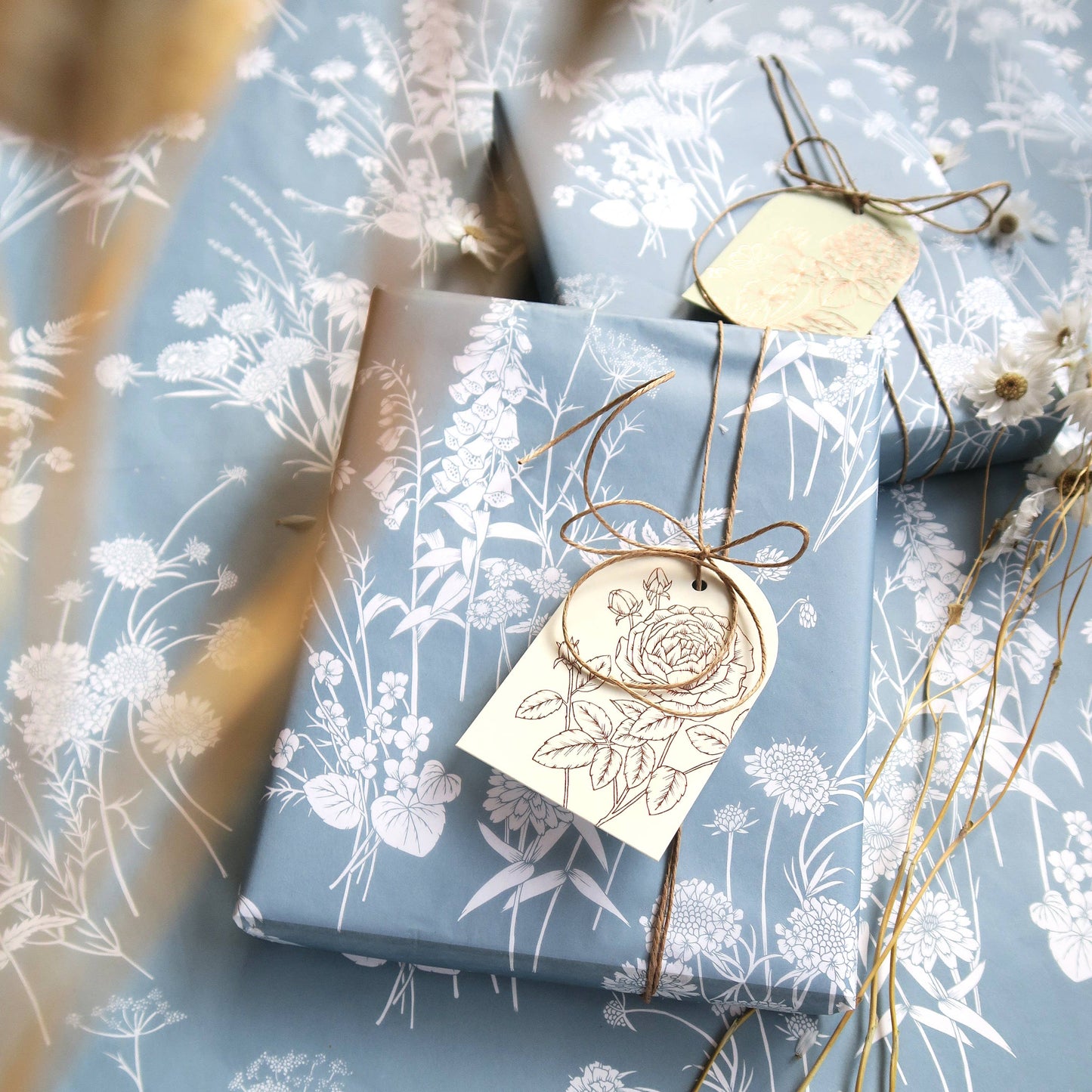 Typoflora Tissue Paper - Wildflowers in Blue: 4 Sheet Pack