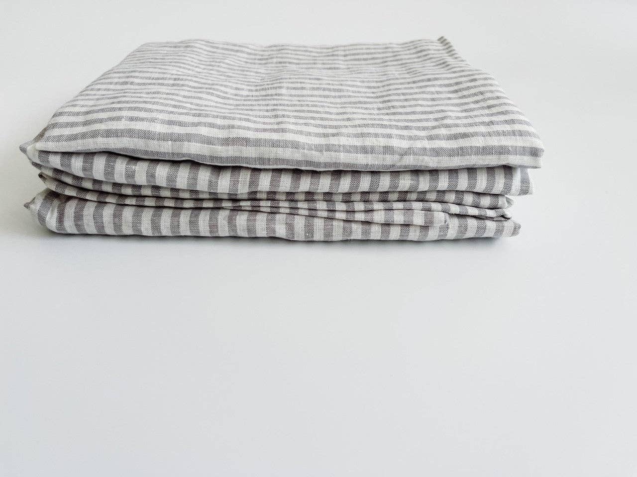 Mama And Tochter Pure French Linen Tea Towel - Grey Stripe