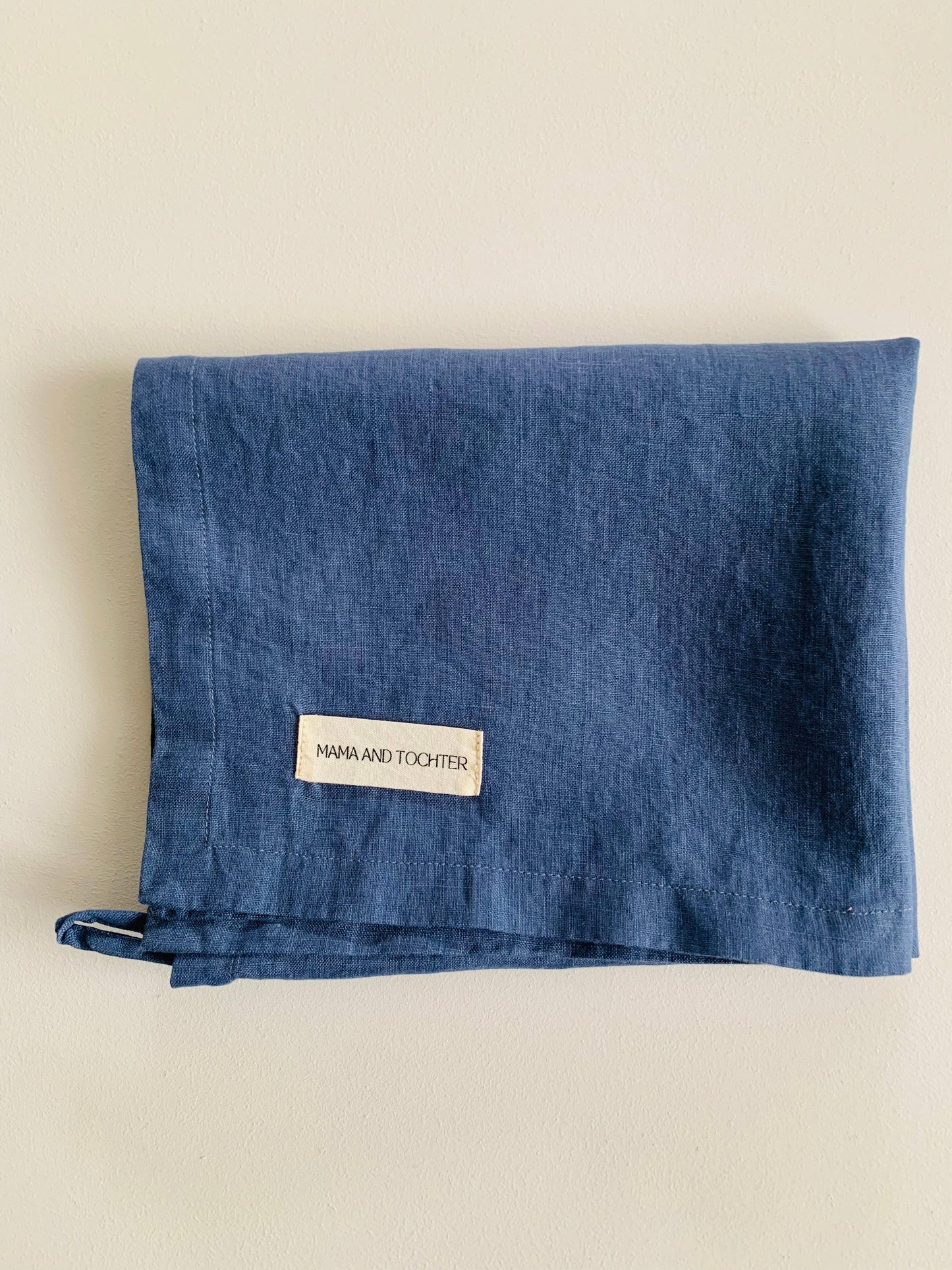 Mama And Tochter Pure French Linen Tea Towel - Marine Blue