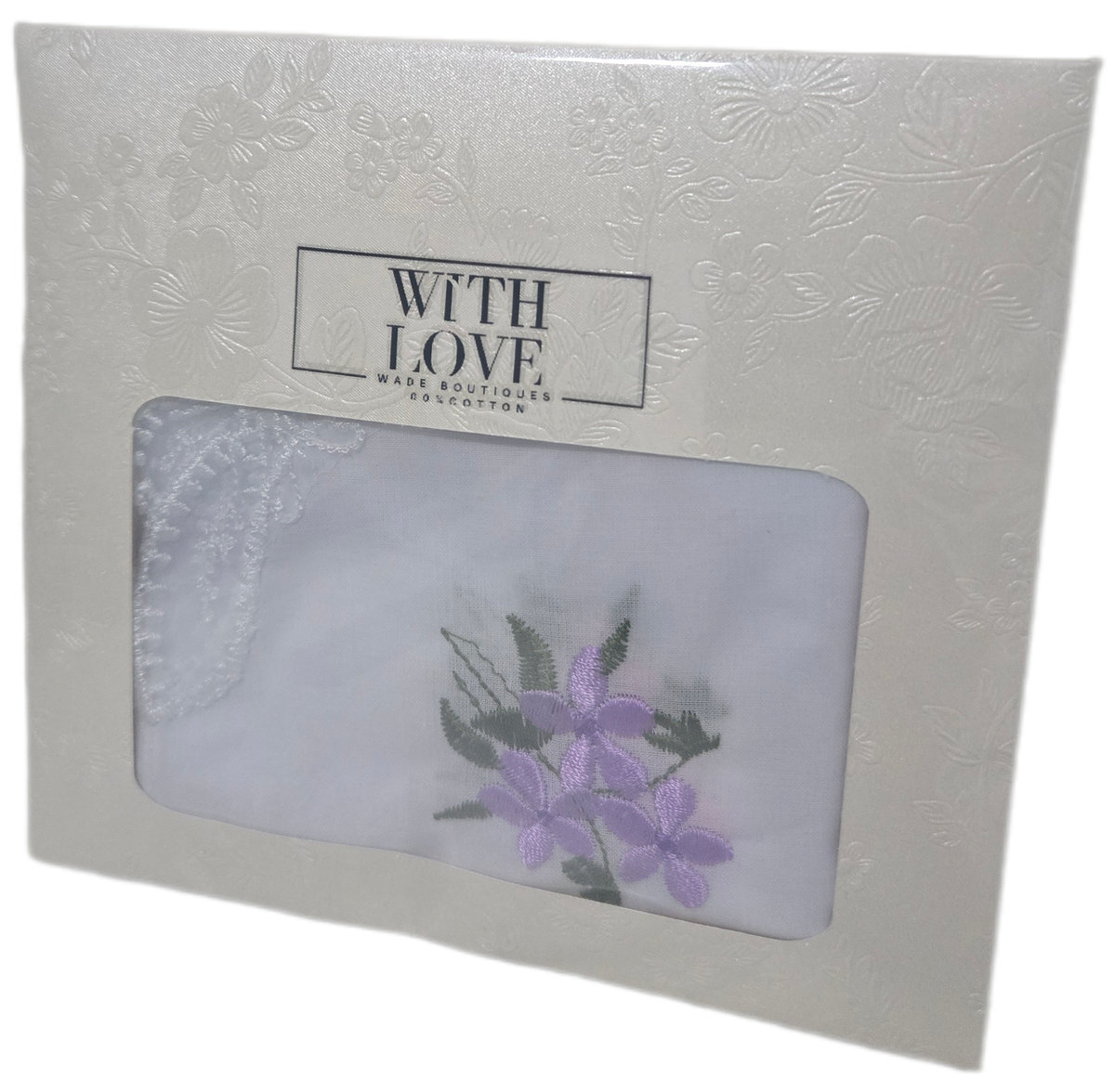"With Love" 3pc 100% Cotton Hankerchiefs