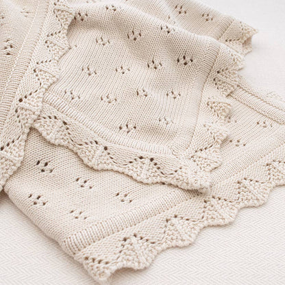 Living Textiles Bamboo/Cotton Heirloom Baby Blanket: `natural