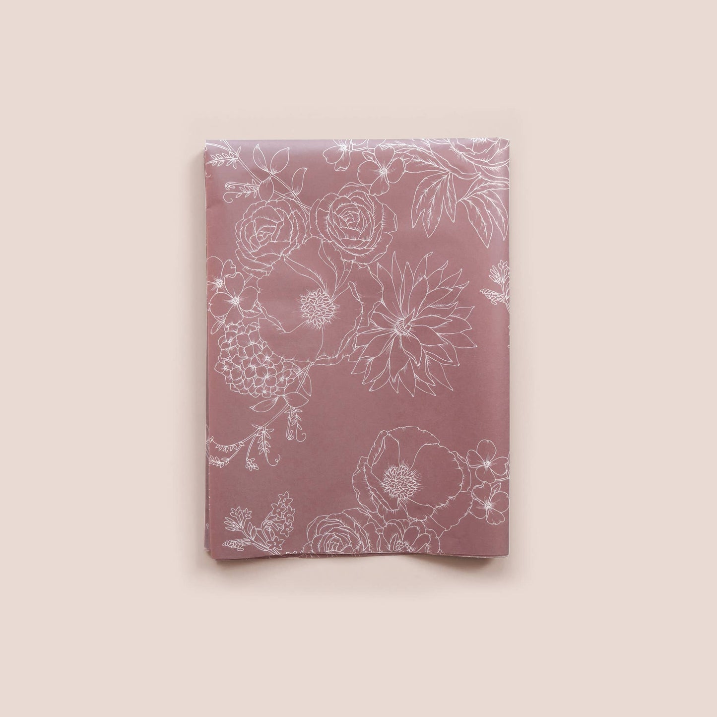 Typoflora Tissue Paper - Peony in Dusty Mauve: 4 Sheet Pack