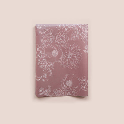 Typoflora Tissue Paper - Peony in Dusty Mauve: 4 Sheet Pack