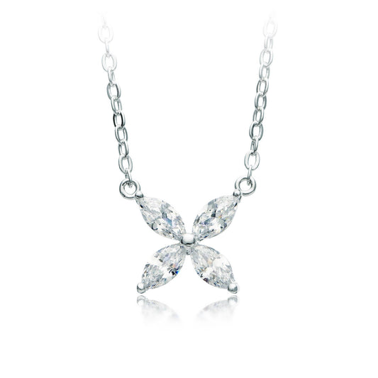 MYJS Victoria Flower Marquise Rhodium Plated Bridal Gift