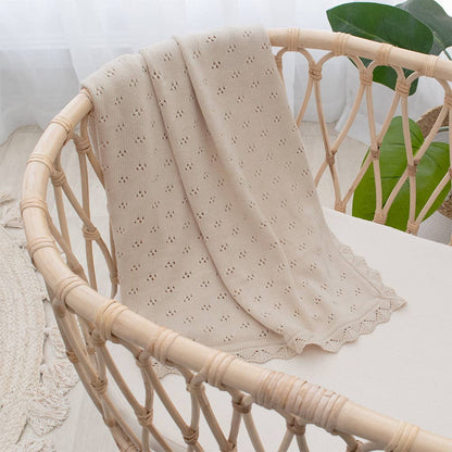 Living Textiles Bamboo/Cotton Heirloom Baby Blanket: `natural