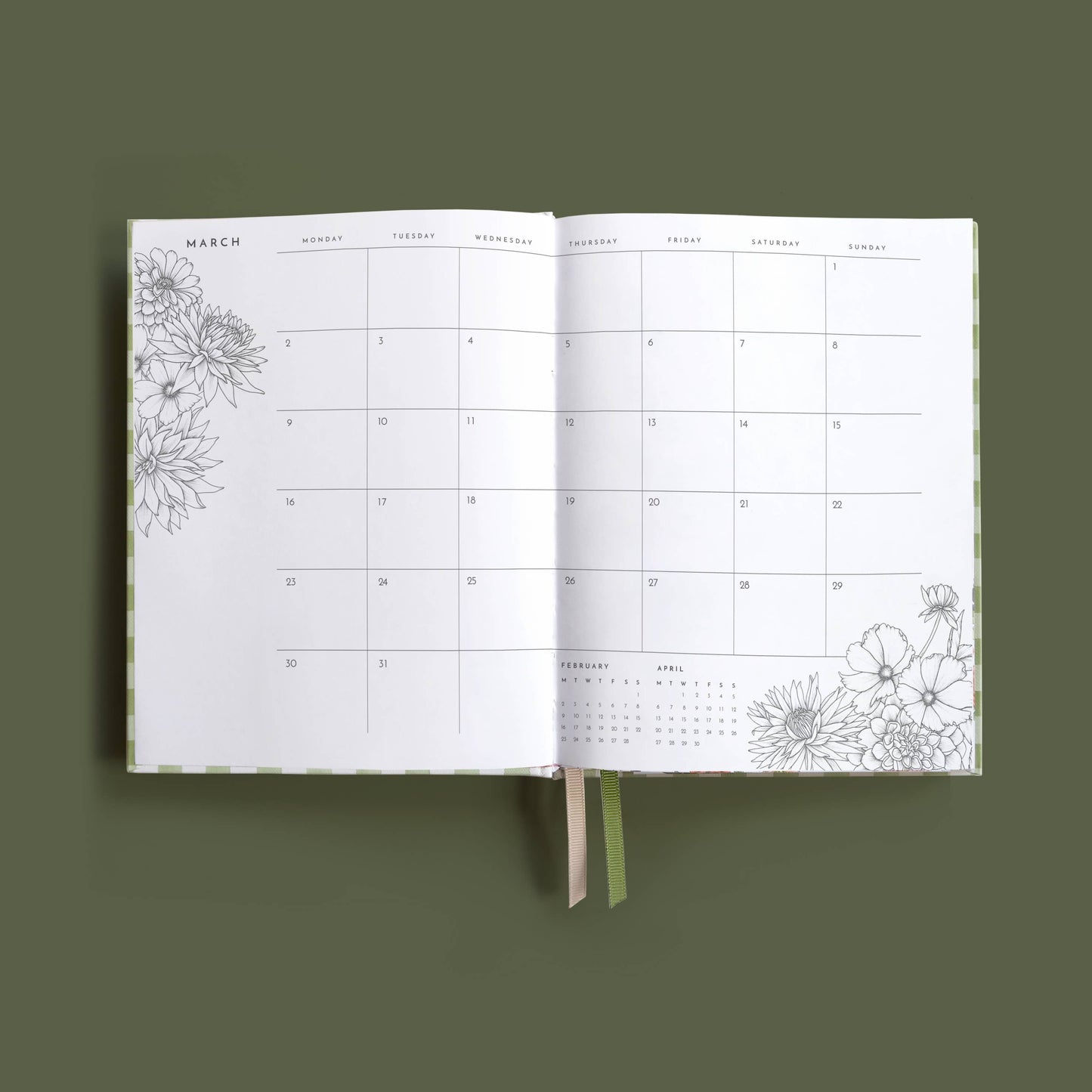 Typoflora 2026 PLANNER ALWAYS FLOWERS  | SAGE