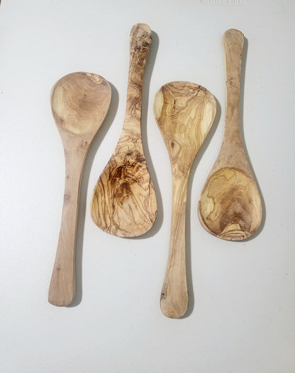 Olive Wood Serving Spoons Pair