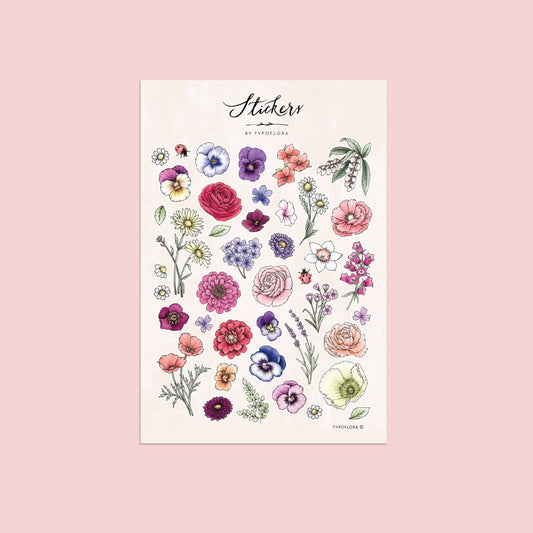 Typoflora Sticker Sheet - Garden Party