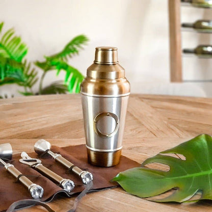 Steel and Antique Brass Cocktail Shaker