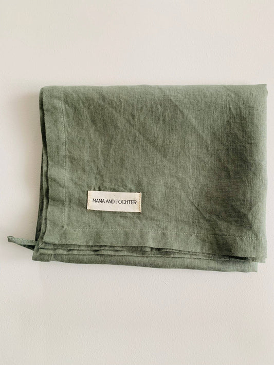 Pure French Linen Tea Towel - Khaki