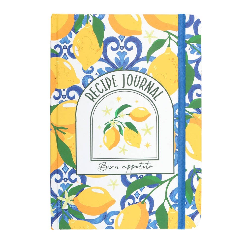 Italian Lemon Print A5 Paper Recipe Journal
