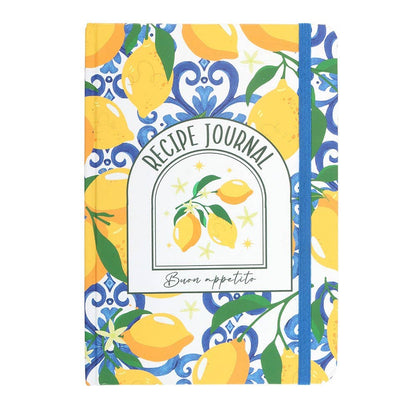 Italian Lemon Print A5 Paper Recipe Journal