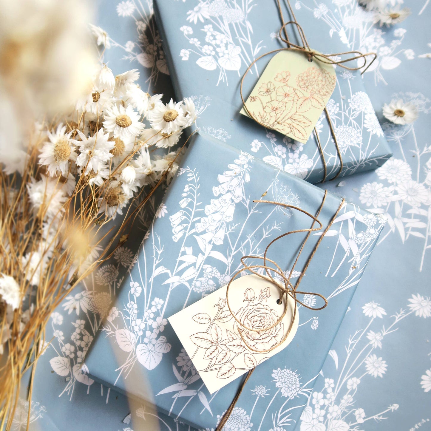 Typoflora Tissue Paper - Wildflowers in Blue: 4 Sheet Pack