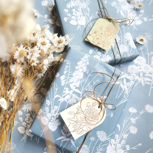 Typoflora Tissue Paper - Wildflowers in Blue: 4 Sheet Pack