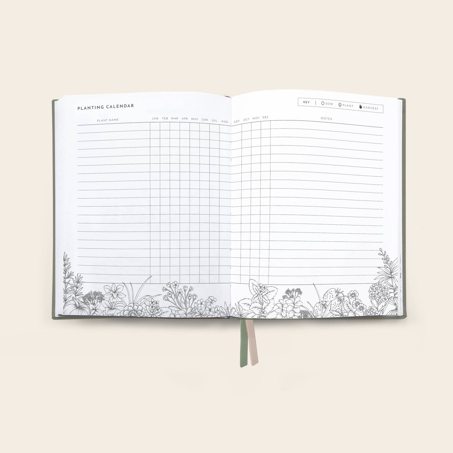 Typoflora Planner Grow - Garden | Olive