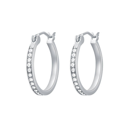 MYJS Eternity Mix Hoop Earrings 18mm Crystal Rhodium Plated