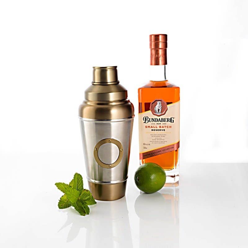 Steel and Antique Brass Cocktail Shaker