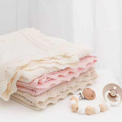 Living Textiles Bamboo/Cotton Heirloom Baby Blanket: `natural