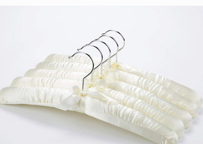 Satin Padded 5 Pack Coat Hangers Ivory