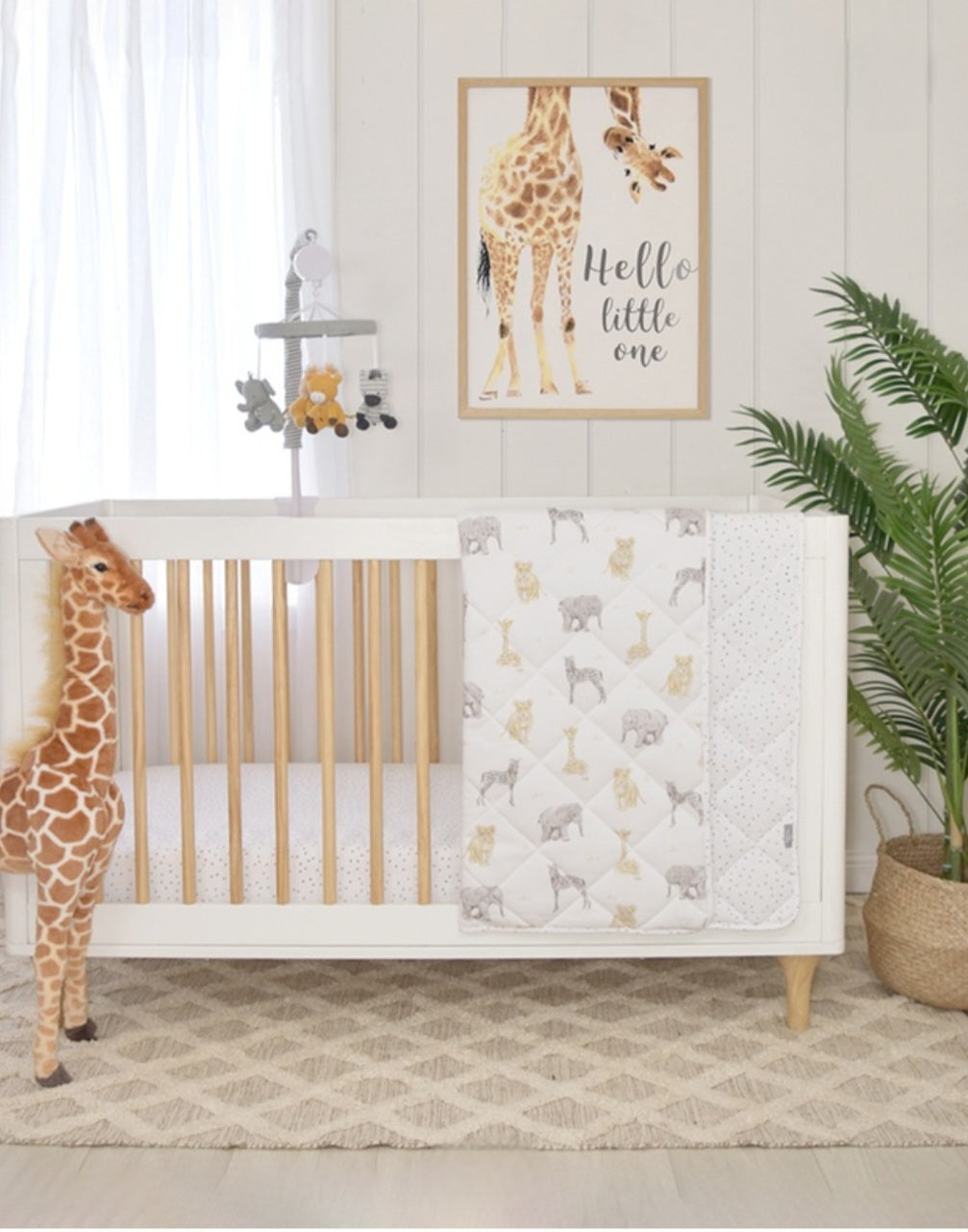 Living Textiles Quilted Cot Comforter - Savanna Babies