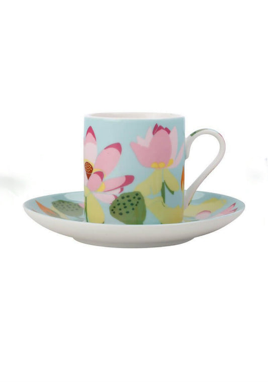 Maxwell & Williams: Royal Botanic Gardens Victoria Lotus Demi Cup & Saucer - Mint 100ml