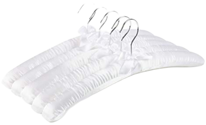 Satin Padded 5 Pack Coat Hangers White