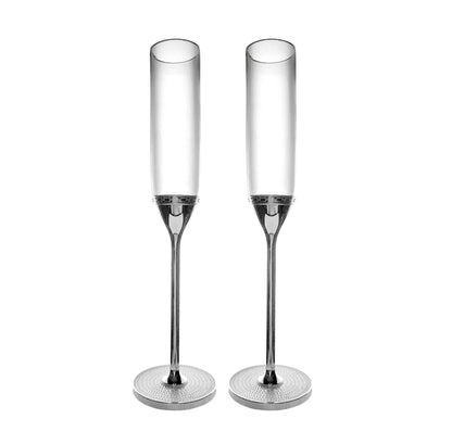 Vera Wang Wedgewood With Love Nouveau Toasting Flute Pair Silver