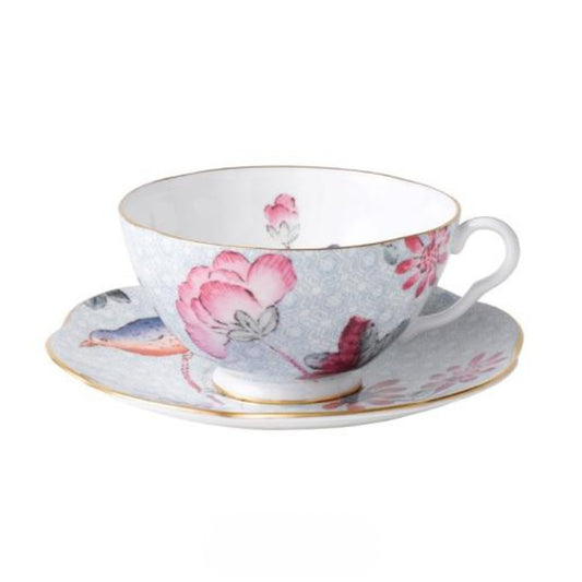 Wedgwood Cuckoo Blue Teacup and Saucer Set