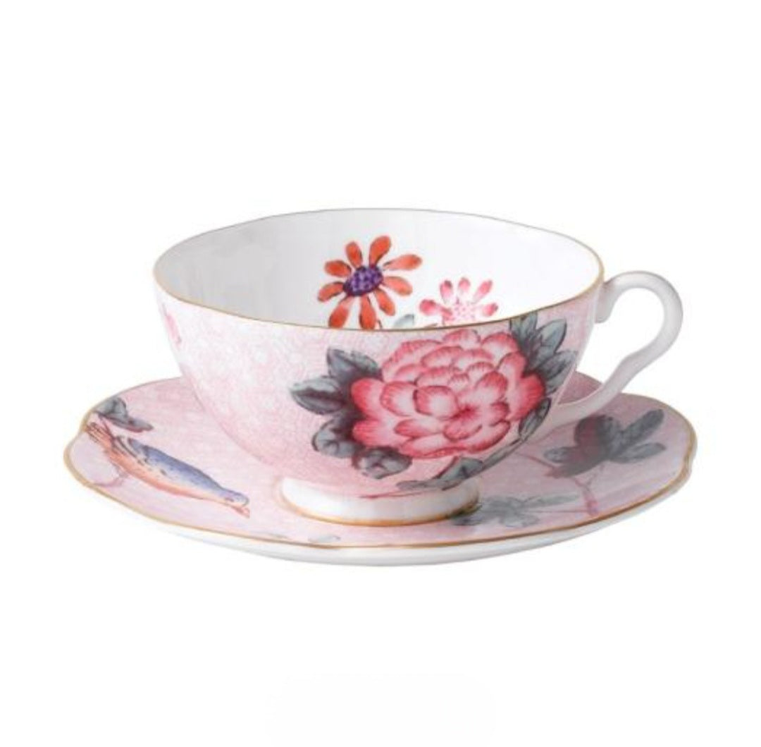 Wedgwood Cuckoo Pink Teacup and Saucer Set