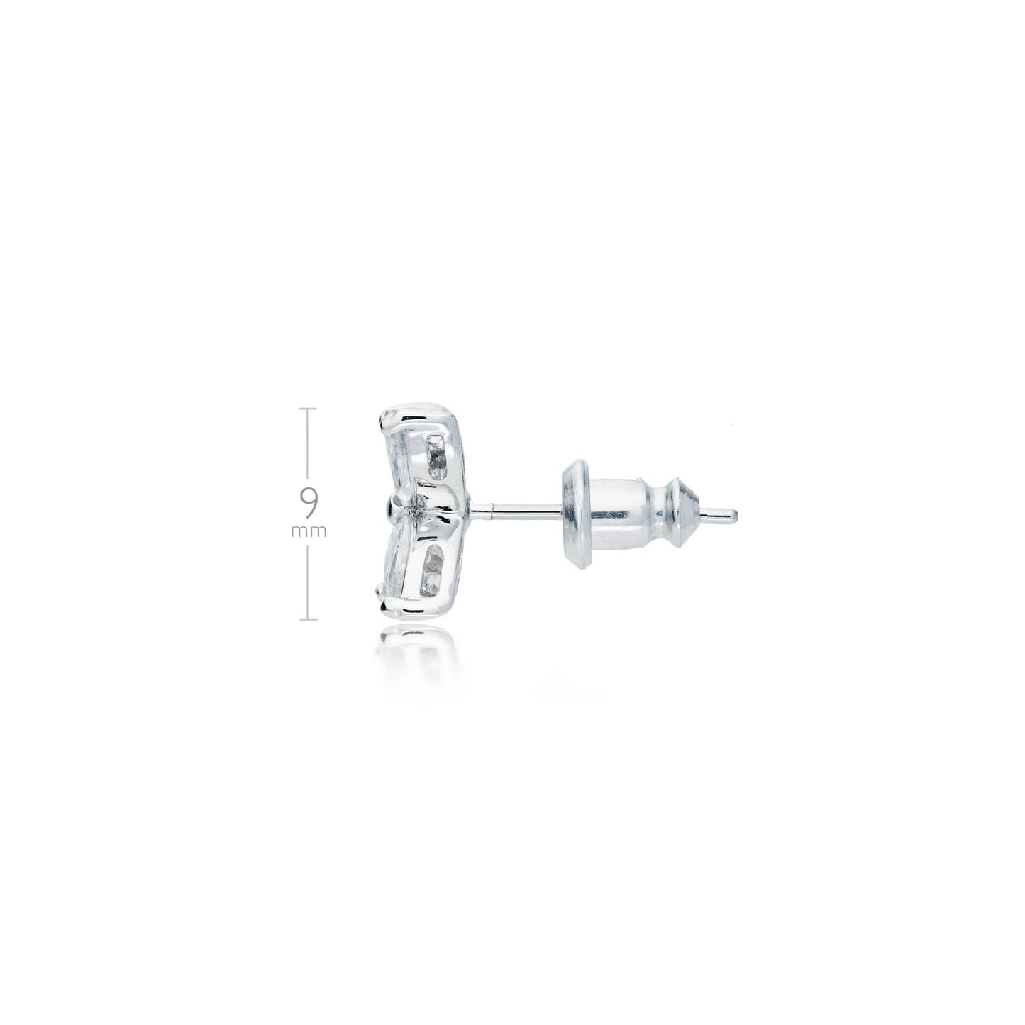 MYJS Victoria Flower Marquise CZ Stud Earrings Rhodium