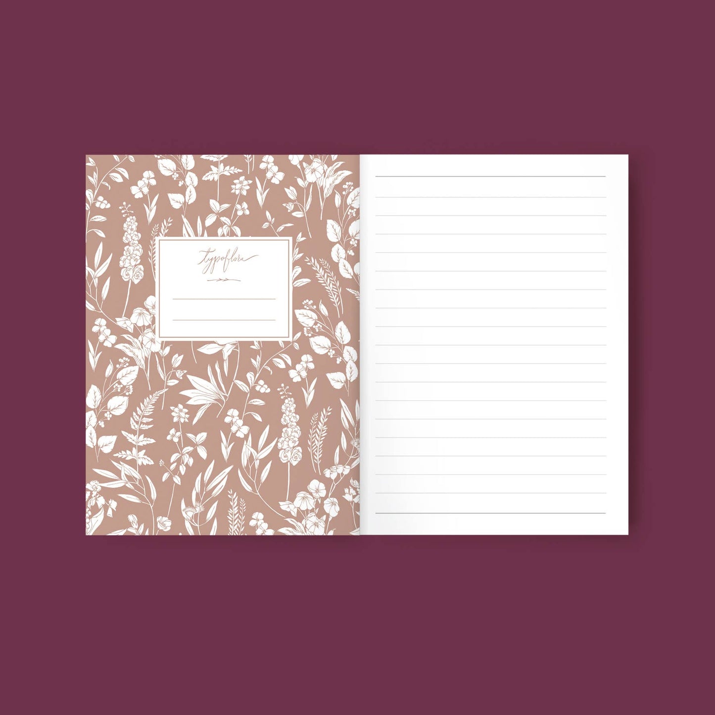 Typoflora Pocket Notebook - Garden Party Pink