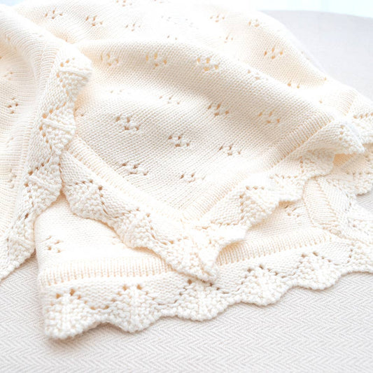 Living Textiles Bamboo/Cotton Heirloom Baby Blanket: `natural