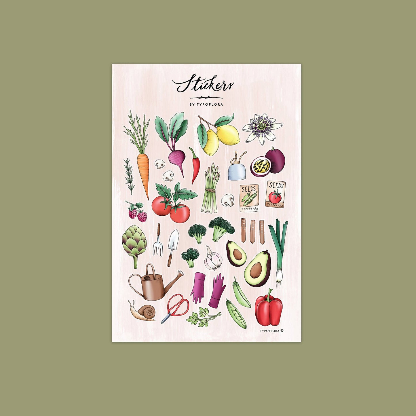 Typoflora Sticker Sheet - Garden Lovers
