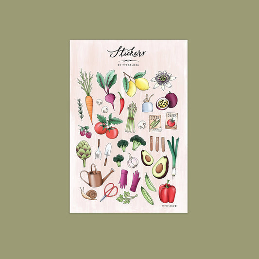 Typoflora Sticker Sheet - Garden Lovers