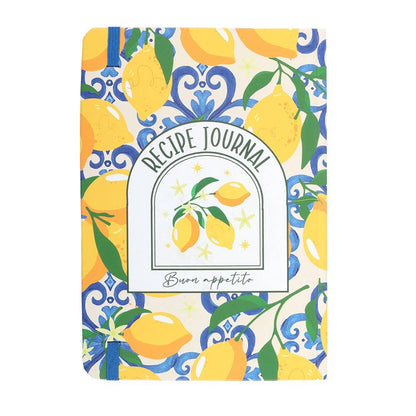 Italian Lemon Print A5 Paper Recipe Journal