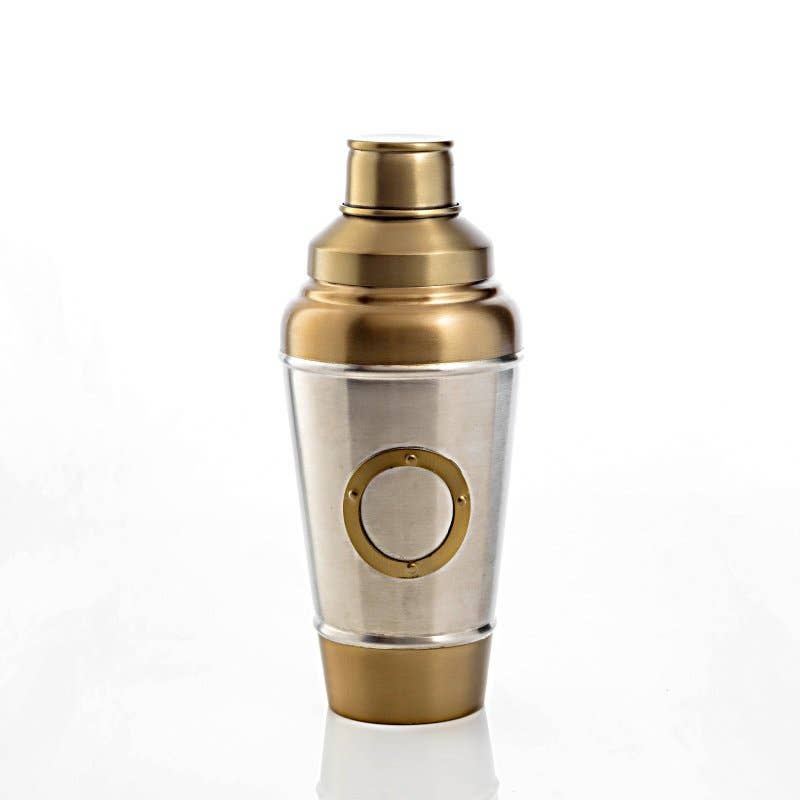 Steel and Antique Brass Cocktail Shaker