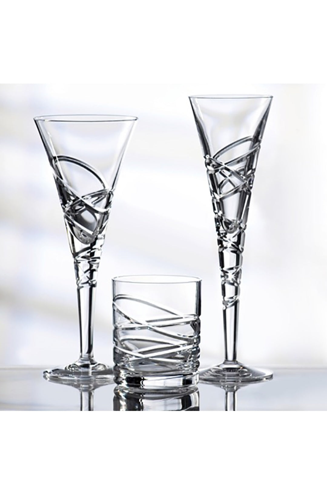 Royal Daulton Saturn Nouveau Crystal Flute Pair