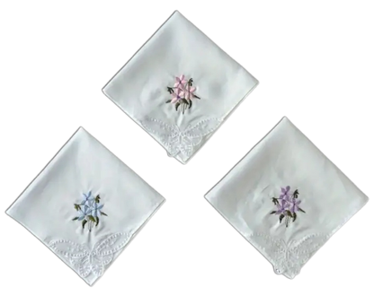 "With Love" 3pc 100% Cotton Hankerchiefs