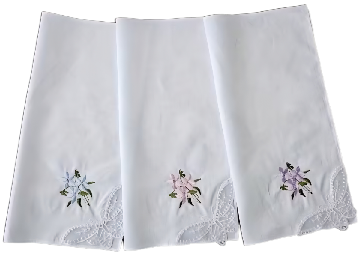 "With Love" 3pc 100% Cotton Hankerchiefs