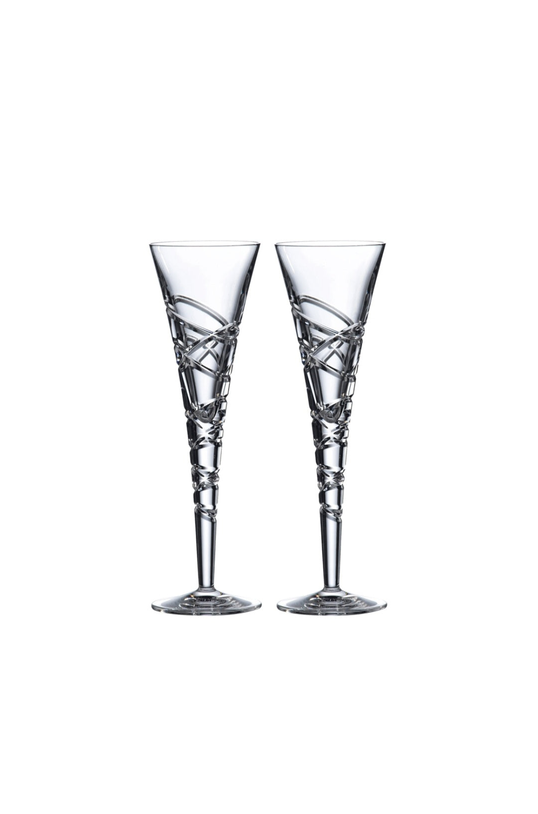 Royal Daulton Saturn Nouveau Crystal Flute Pair